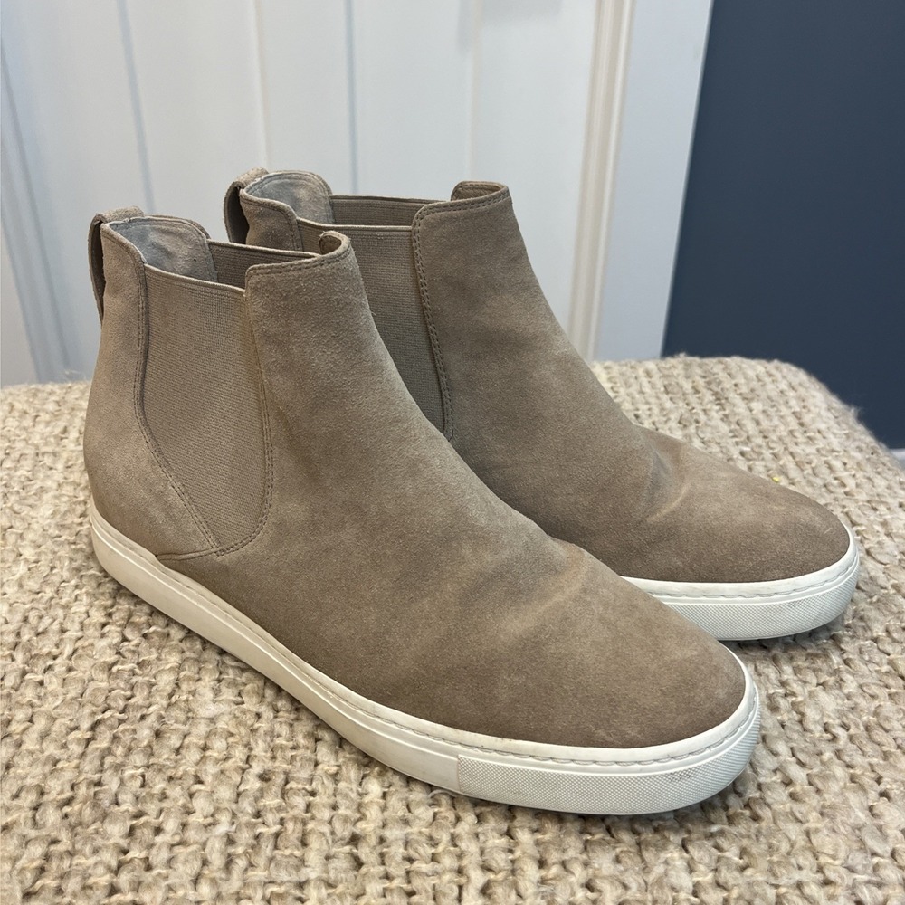 Vince Women's Newlyn Suede High Top Booties Woodsmoke Tan Beige Color Size 9